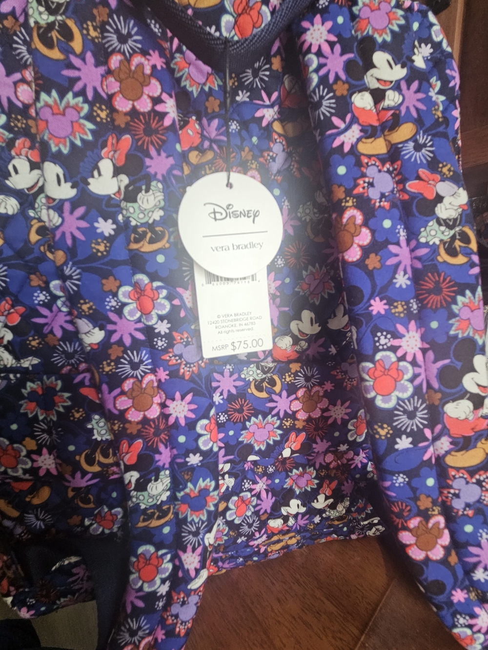 Vera Bradley Purple Floral Quilted DISNEY  Minnie Mouse Backpack - Picture 4 of 4